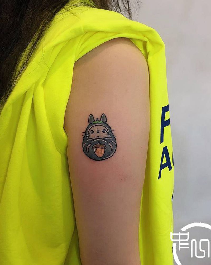 【龙猫】盖胎记纹身图片_手臂纹身图案