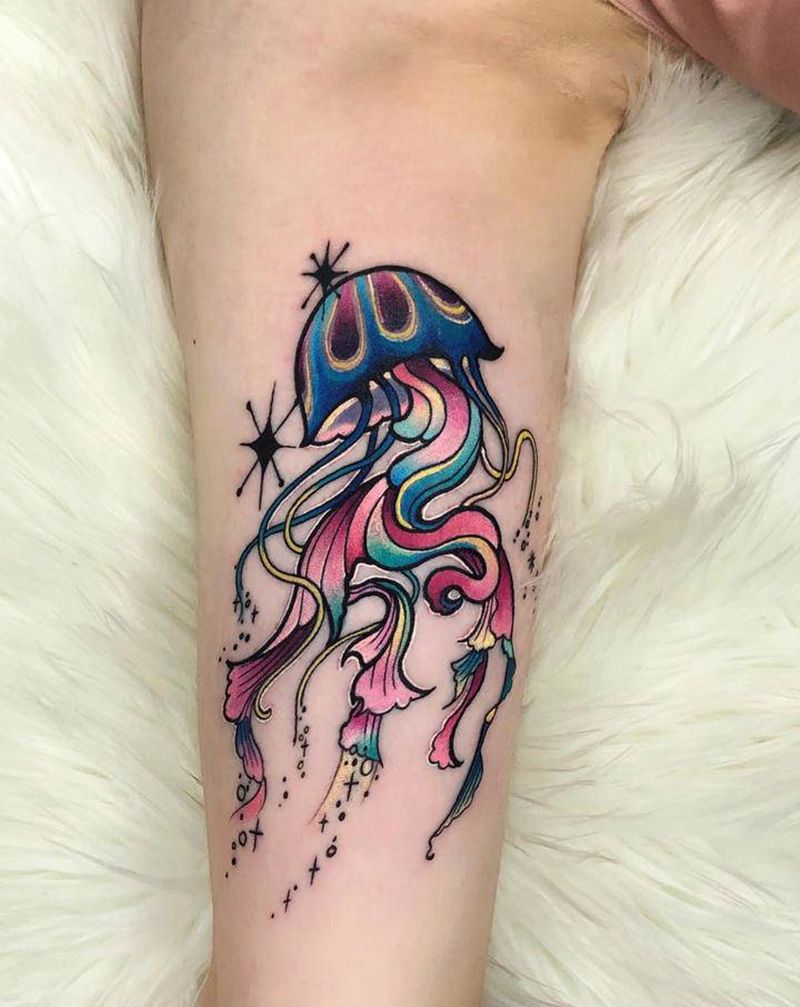 小水母纹身图片_手臂New School纹身图案