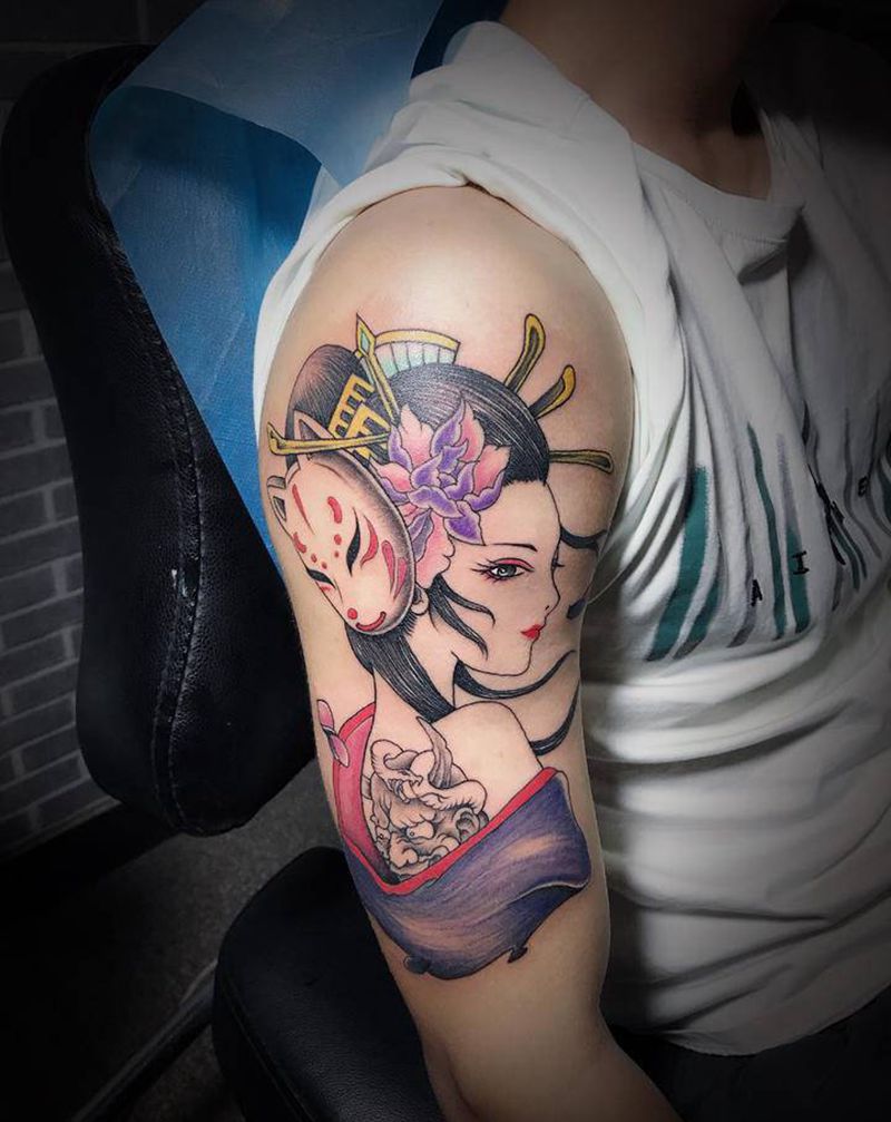 艺妓纹身图片_手臂纹身图案