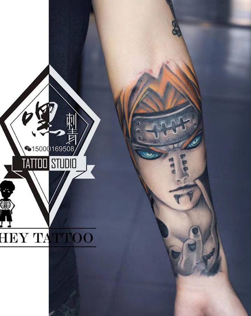 佩恩纹身图片_手臂纹身图案