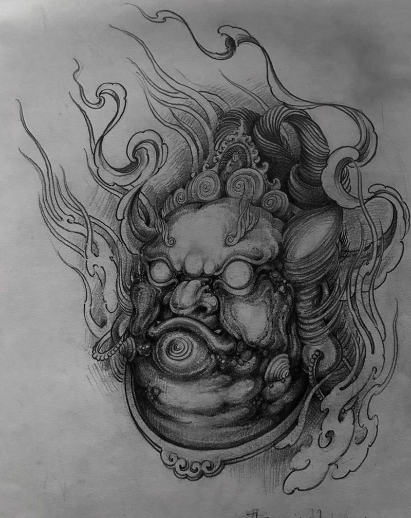 天王纹身图片_新传统纹身图案