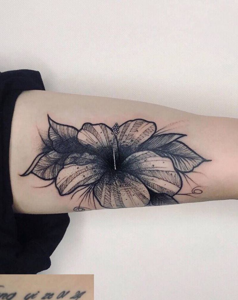 花 遮盖纹身图片_手臂点刺纹身图案