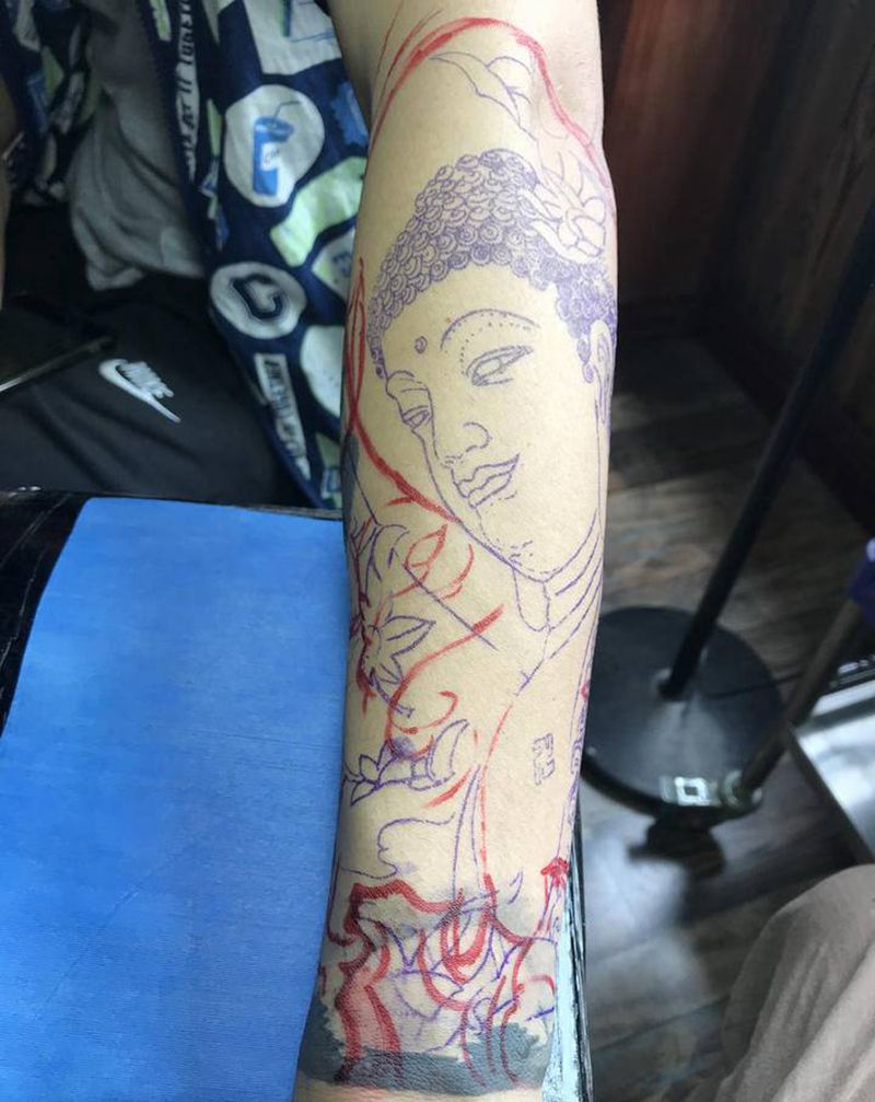 如来佛祖纹身图片_手臂手部新传统纹身图案