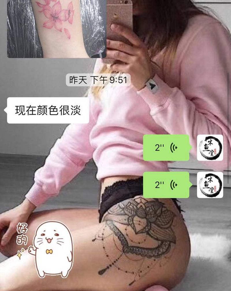 素花纹身图片_手部点刺纹身图案