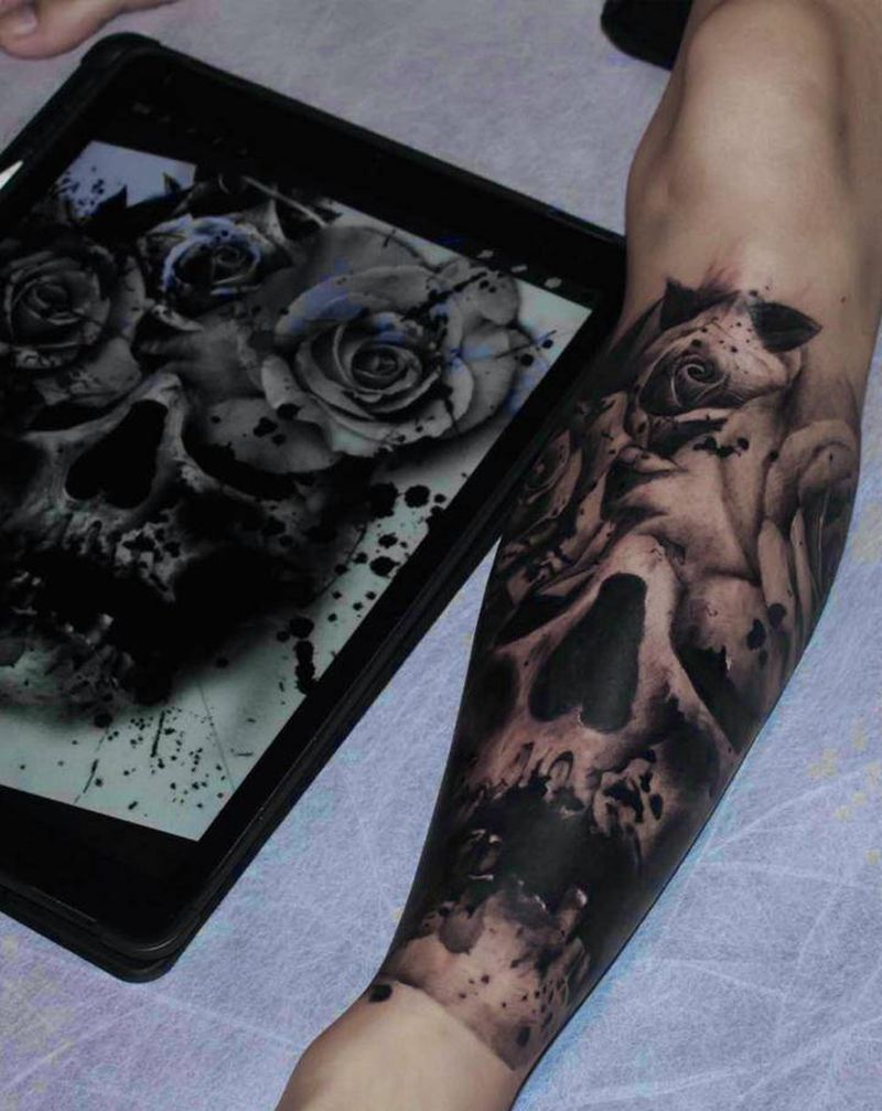 ☠️纹身图片_欧美写实纹身图案