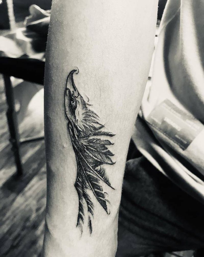 鹰头作品纹身图片_手臂纹身图案