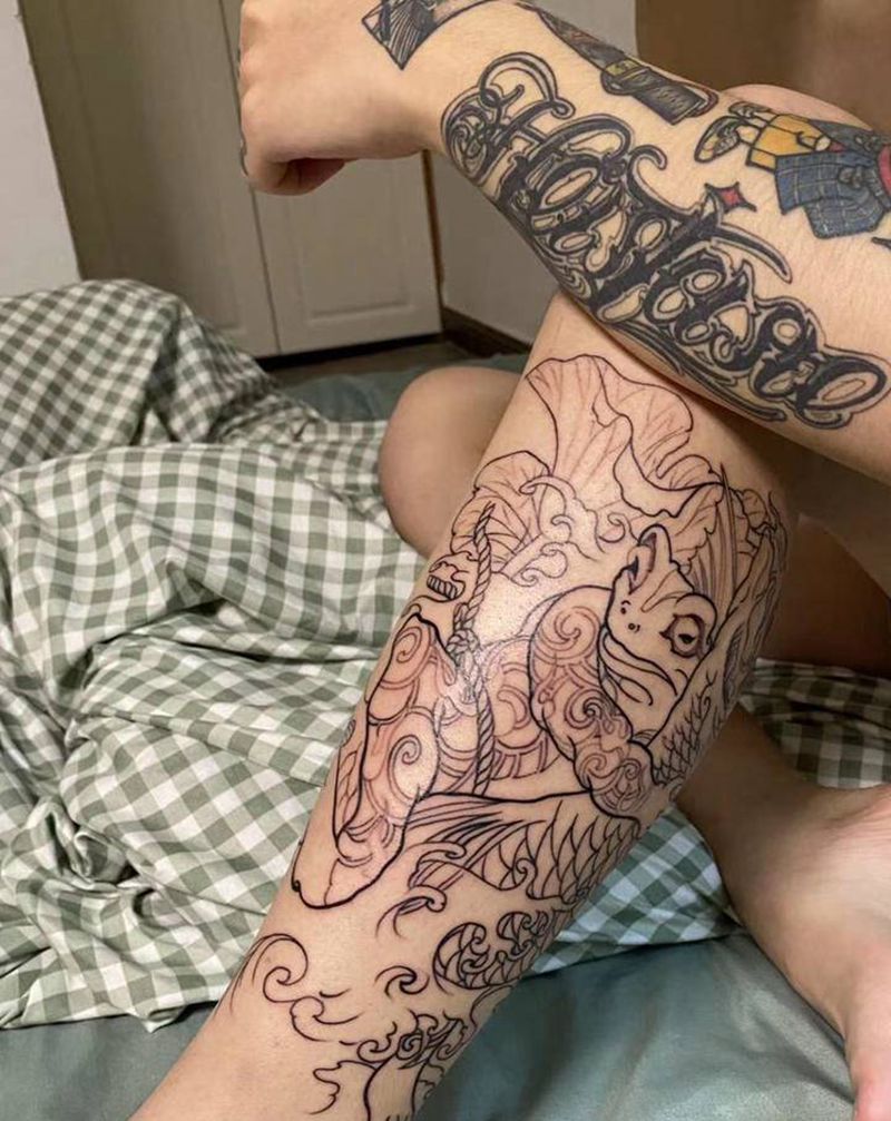 买家秀 上色待续纹身图片_脚部老传统纹身图案