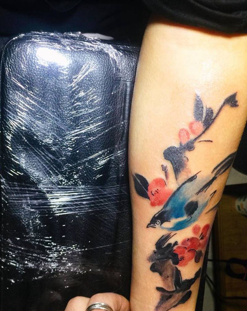 水墨纹身图片_手臂纹身图案