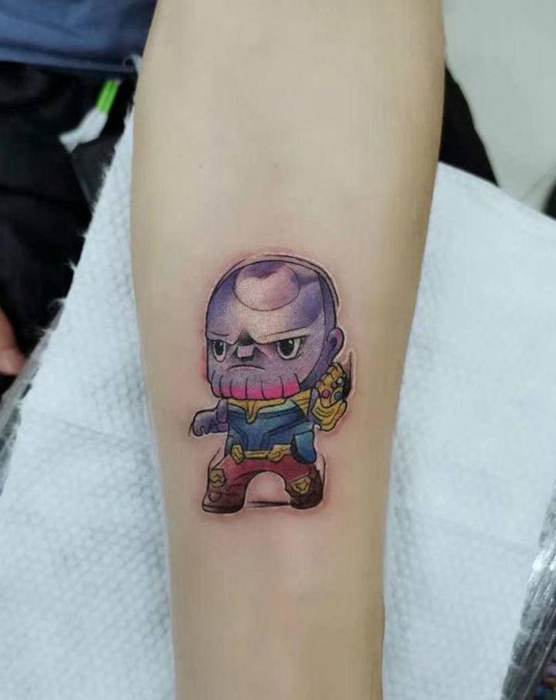 灭霸儿子一枚纹身图片_手臂Old SchoolNew School纹身图案