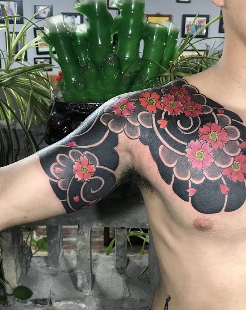 日式风格纹身纹身图片_手臂胸部老传统纹身图案