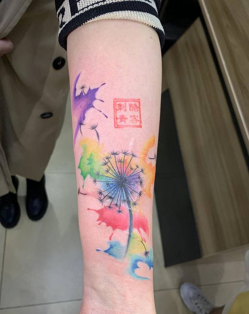 蒲公英纹身图片_手臂纹身图案