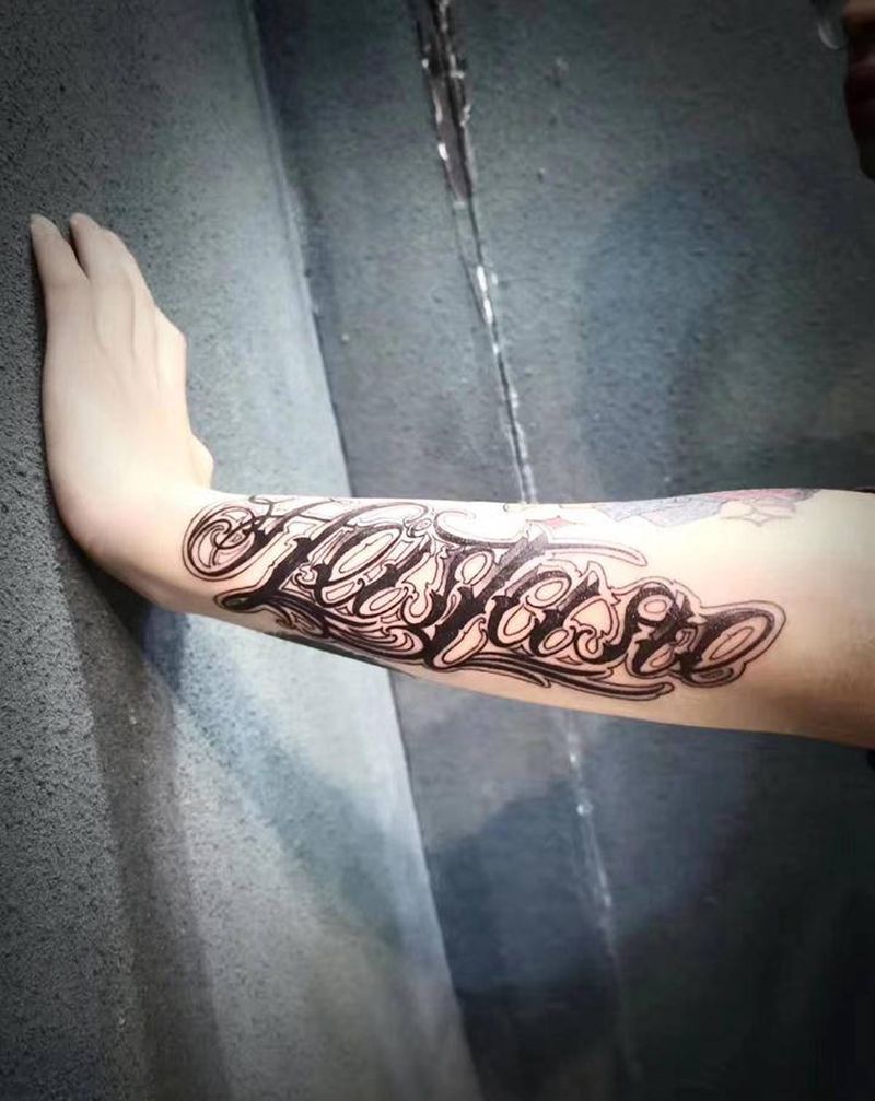 花体字纹身图片_花体字纹身图案