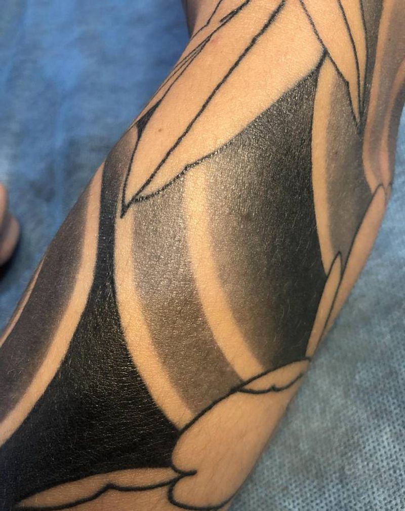 日式花臂纹身图片_手臂老传统纹身图案