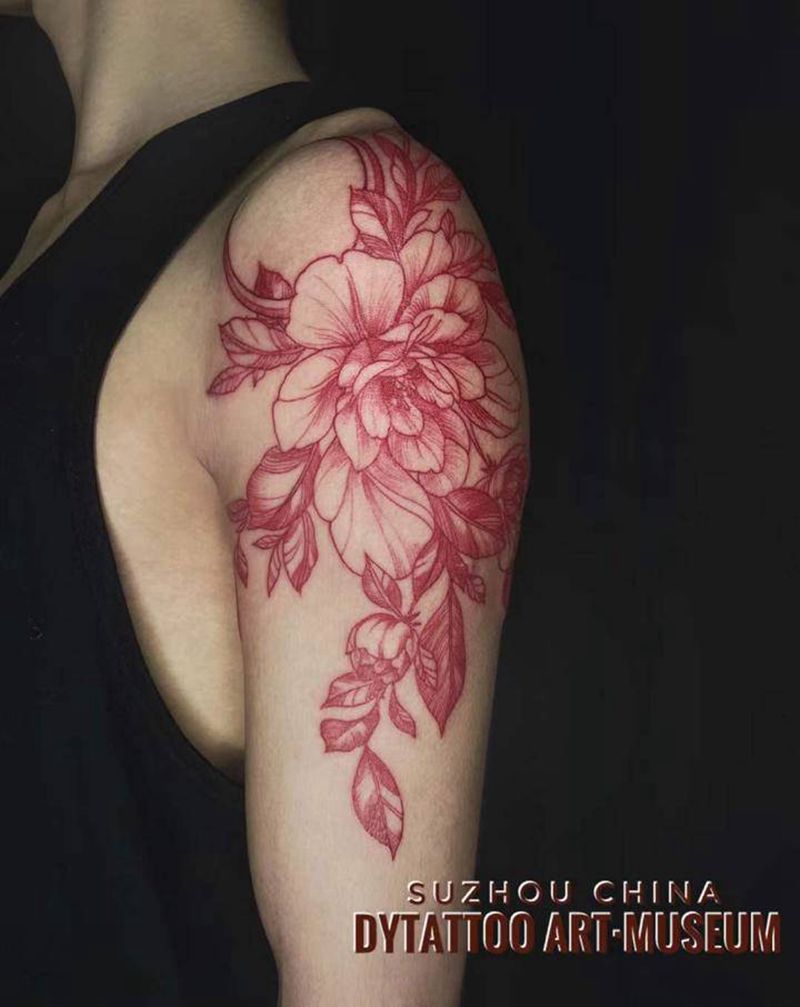 素花纹身图片_手臂纹身图案