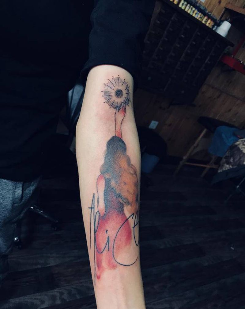 根据客人要求进行纹身纹身图片_手臂水彩纹身图案