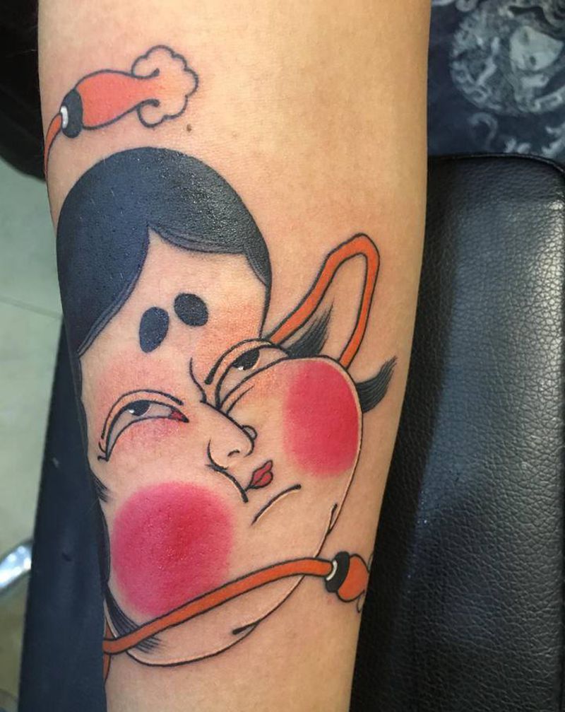 日式 阿朵福纹身图片_手臂腿部老传统Old School阿朵福纹身图案