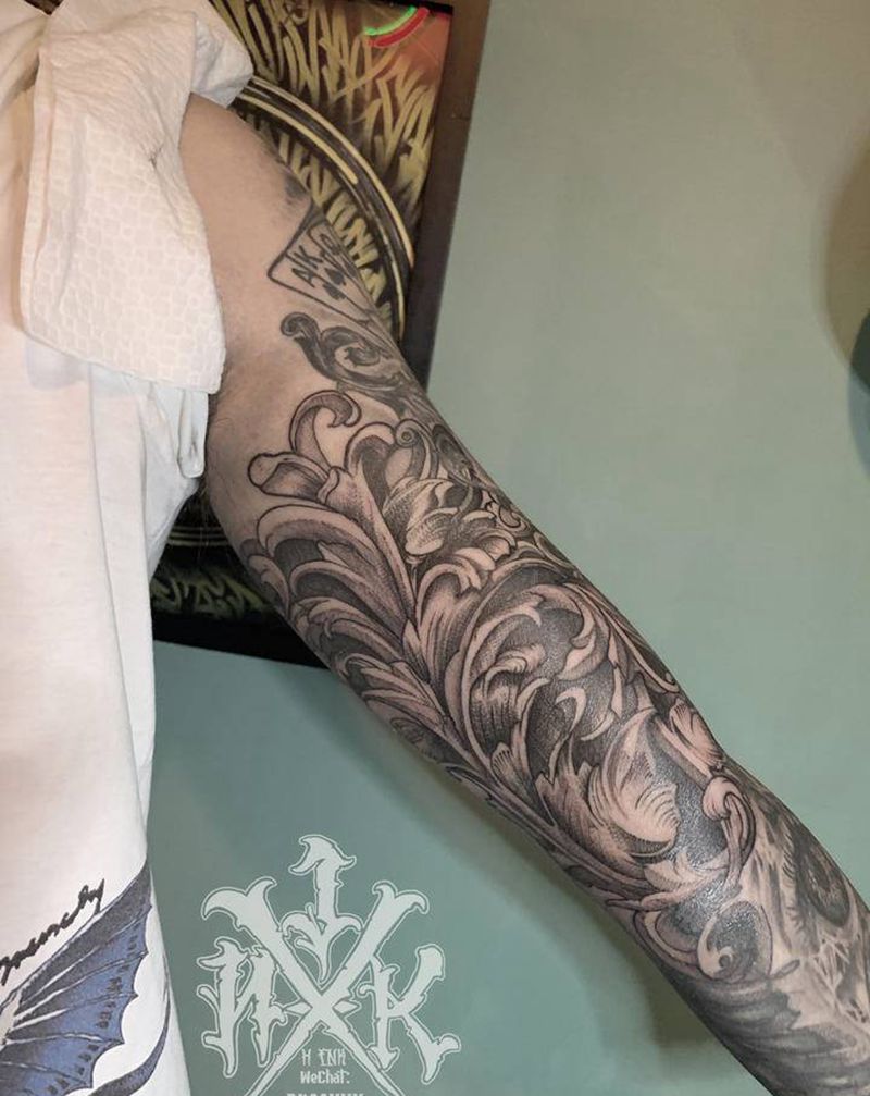 巴洛克纹身图片_点刺纹身图案