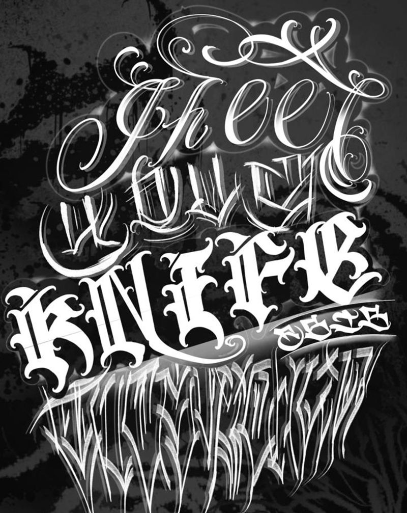 奇卡诺花体纹身图片_花体字纹身图案