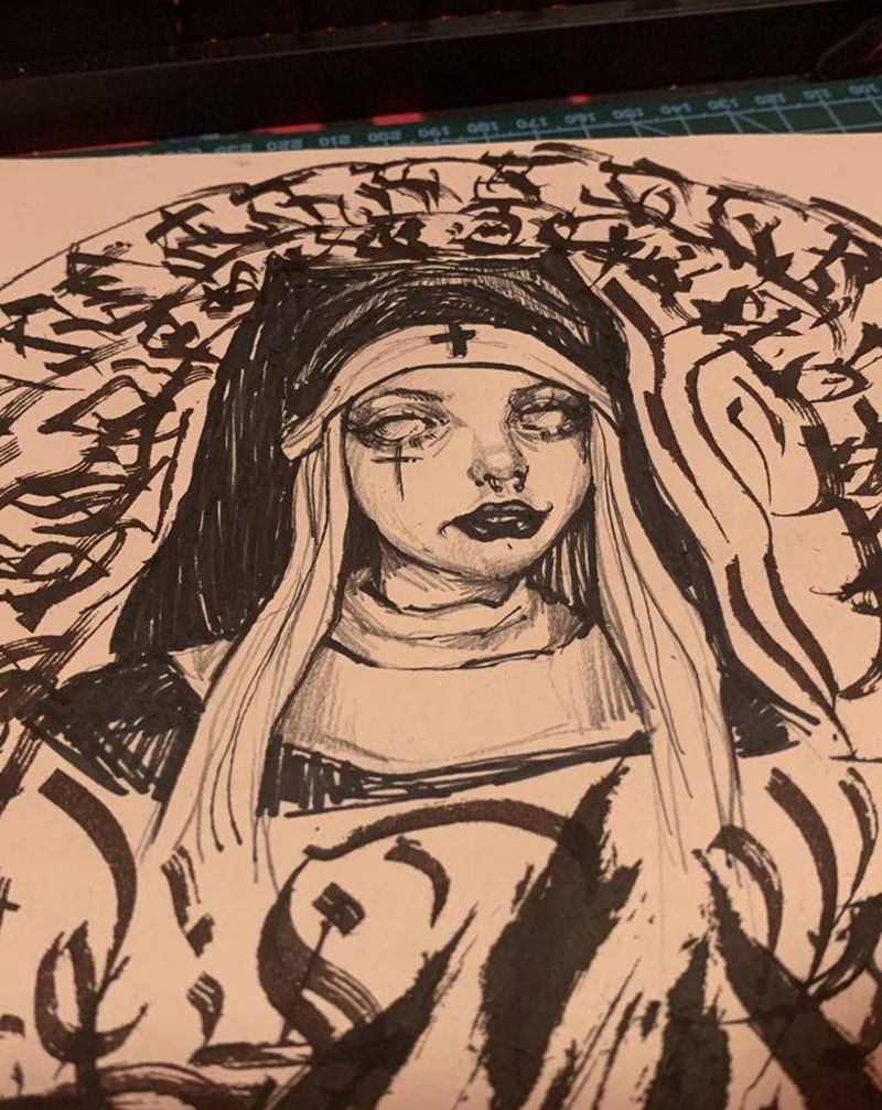 画个小画纹身图片_手臂花体字纹身图案