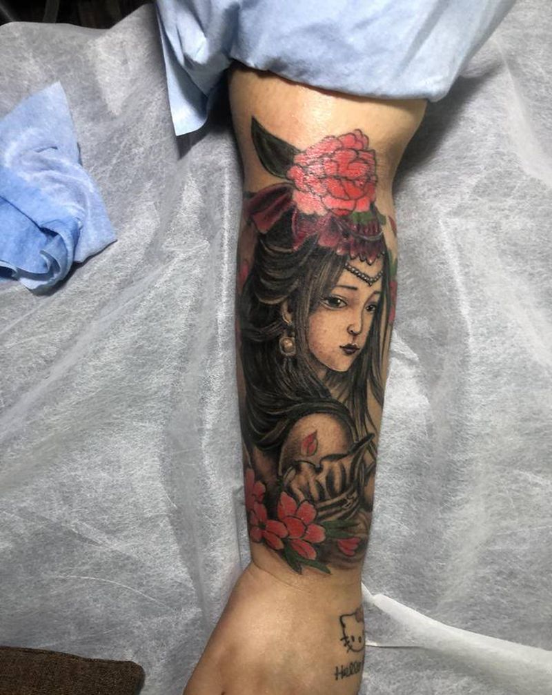 修改美女图片纹身图片_手臂新传统纹身图案