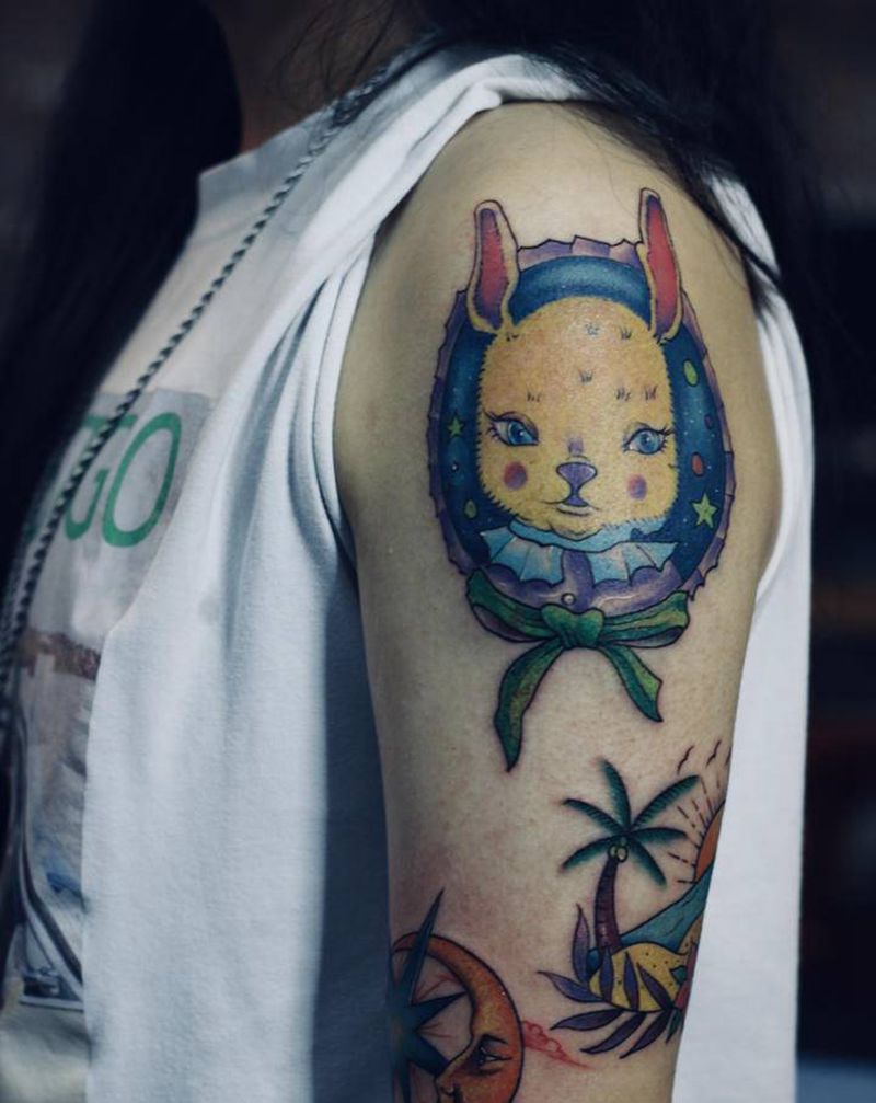 School小图纹身图片_手臂Old School彩色纹身图案