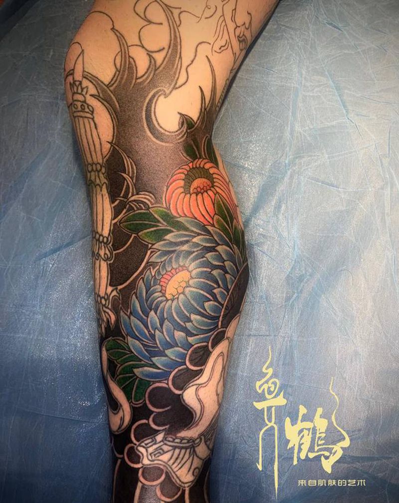 修改添加的一部分纹身图片_腿部纹身图案