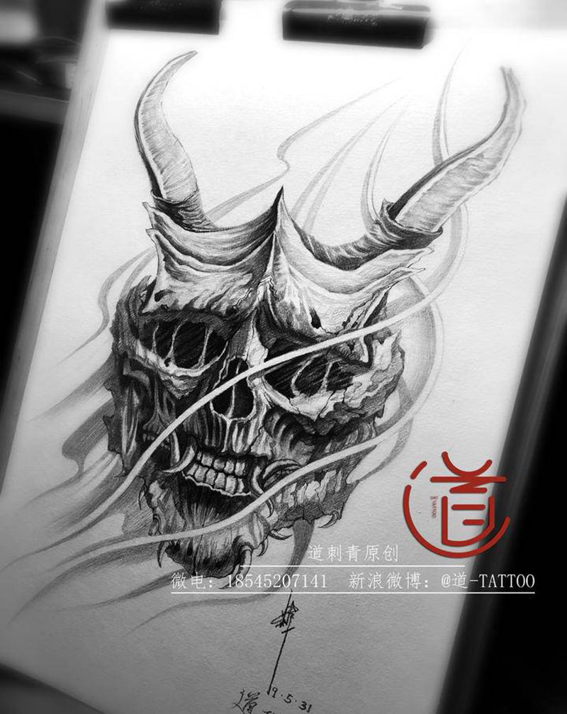 般若纹身图片_背部肩部新传统纹身图案