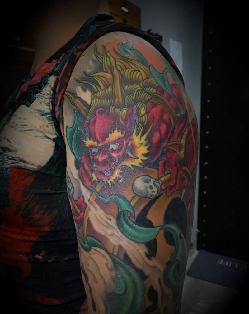 雷神纹身图片_新传统纹身图案