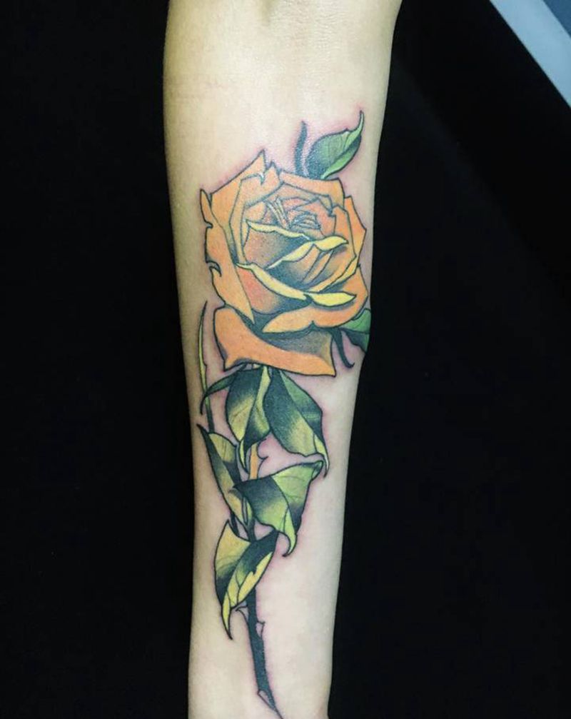 玫瑰纹身图片_手臂New School纹身图案