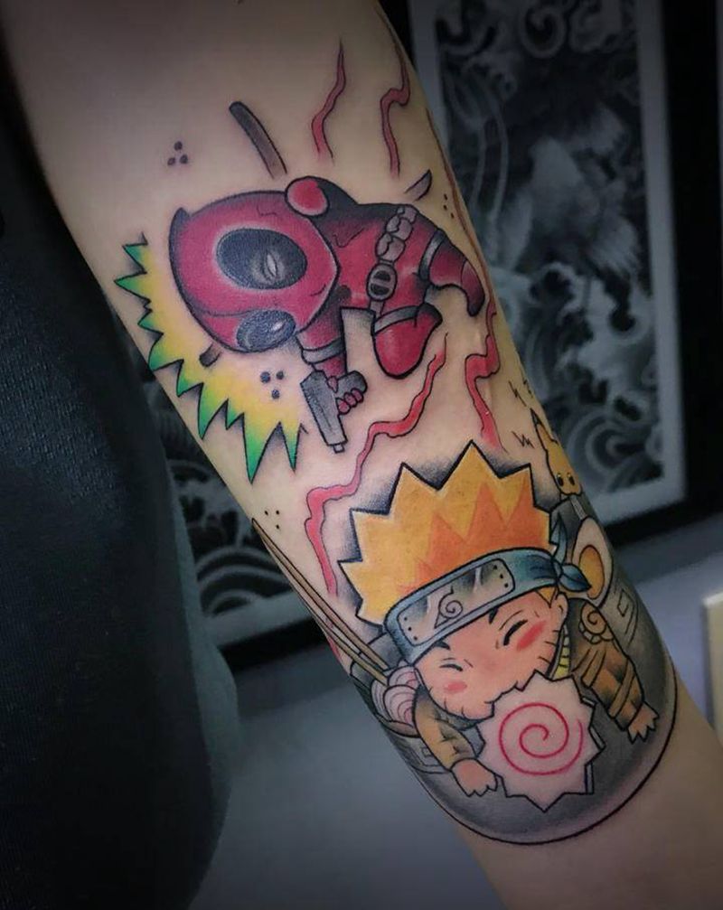 鸣人，死侍纹身图片_手臂纹身图案