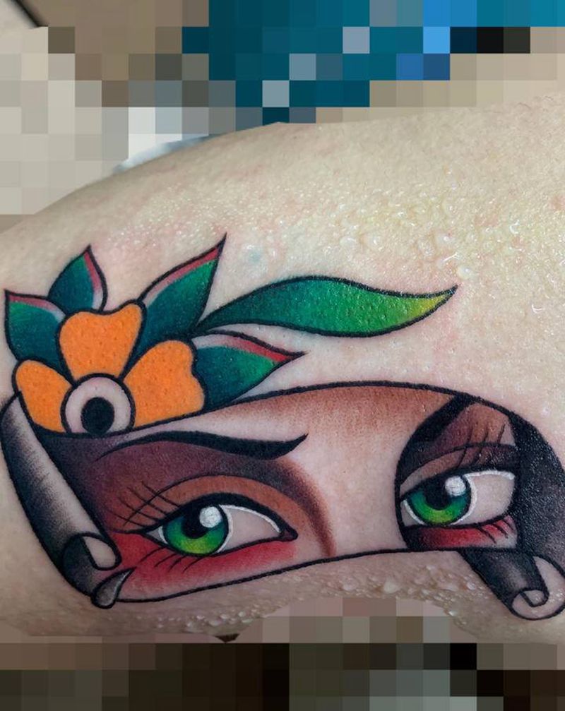 上古卷轴纹身图片_手臂腿部Old SchoolNew School纹身图案