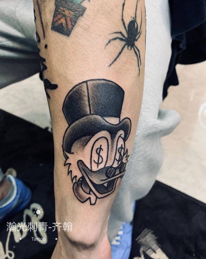 唐老鸭纹身图片_Old School纹身图案