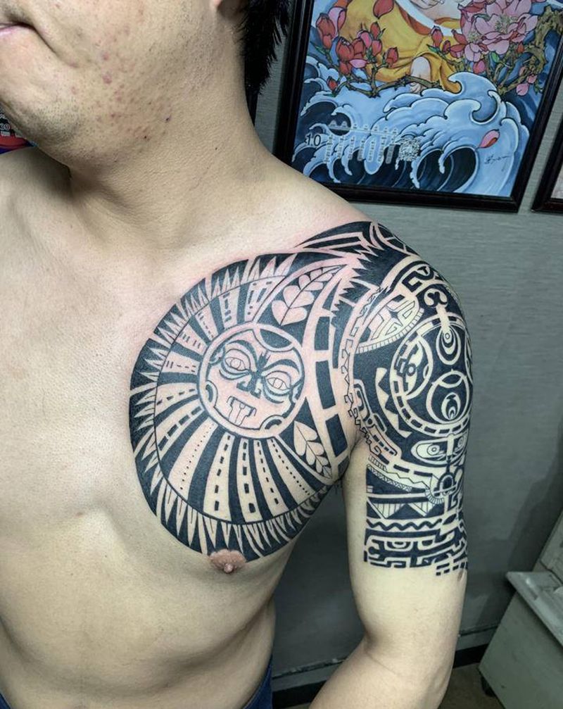 巨石强森同款纹身图片_图腾纹身图案