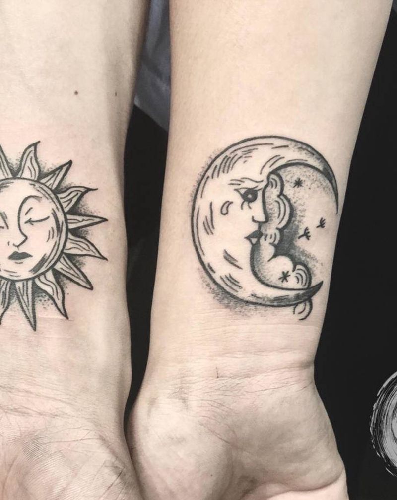 520的第一对情侣纹身纹身图片_手臂Old School纹身图案