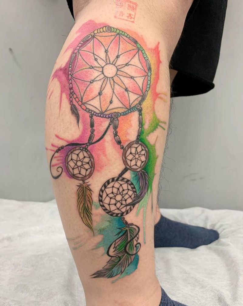 补梦网纹身图片_腿部纹身图案