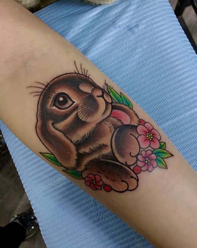 兔子/遮盖纹身图片_手臂New School纹身图案