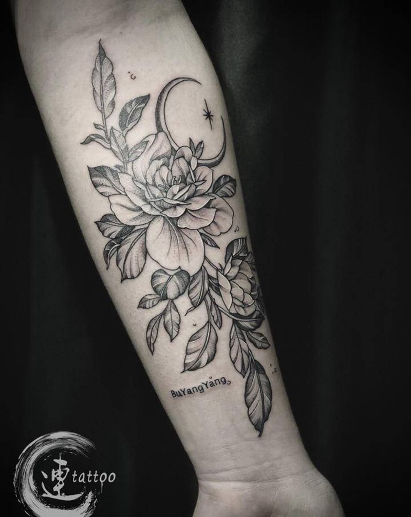 素花纹身图片_手臂纹身图案