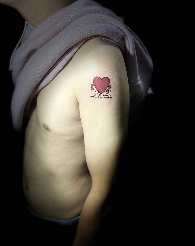 权志龙同款遮盖 爱心纹身图片_手臂腿部Old SchoolNew School爱心纹身图案