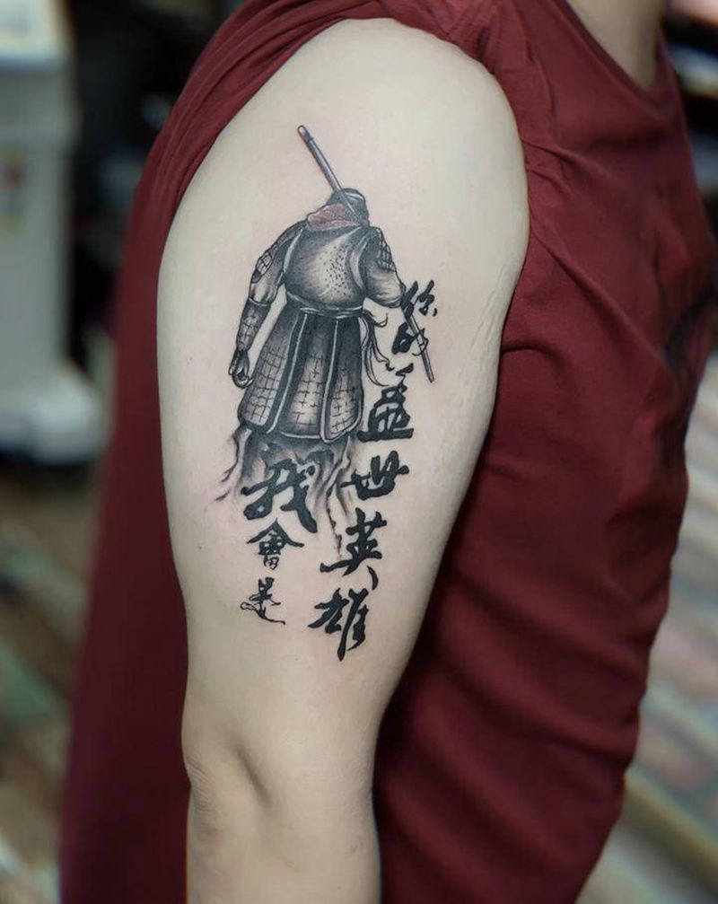 孙悟空 至尊宝纹身图片_手臂腿部水彩水墨至尊宝孙悟空纹身图案