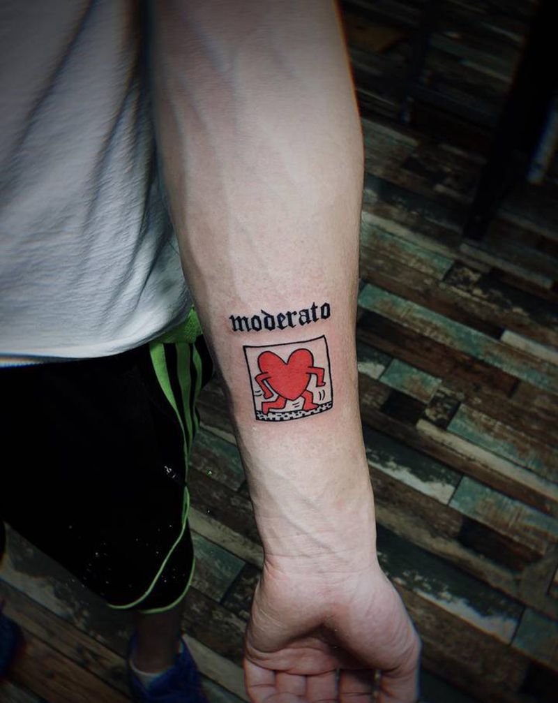 权志龙同款 爱心纹身纹身图片_手臂New SchoolOld School爱心权志龙同款纹身图案