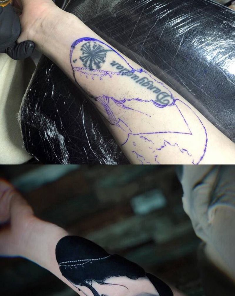 遮盖 鲸鱼纹身图片_手臂遮盖鲸鱼纹身图案