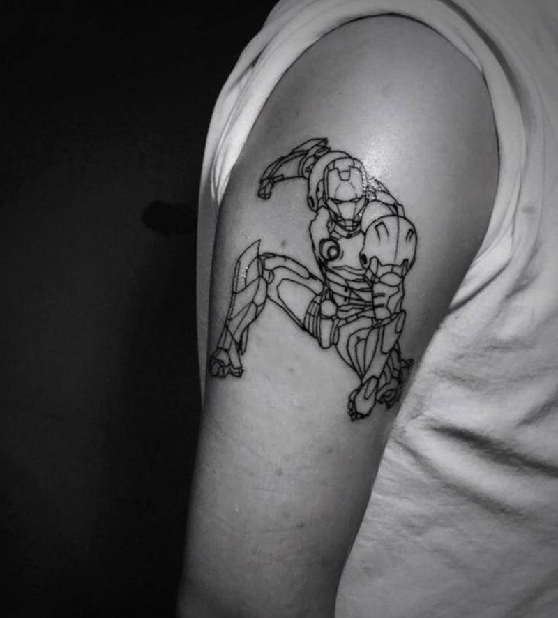 美国队长纹身图片_手臂几何美国队长纹身图案