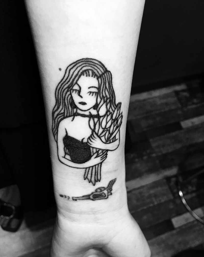 女孩纹身图片_手臂Old SchoolNew School纹身图案