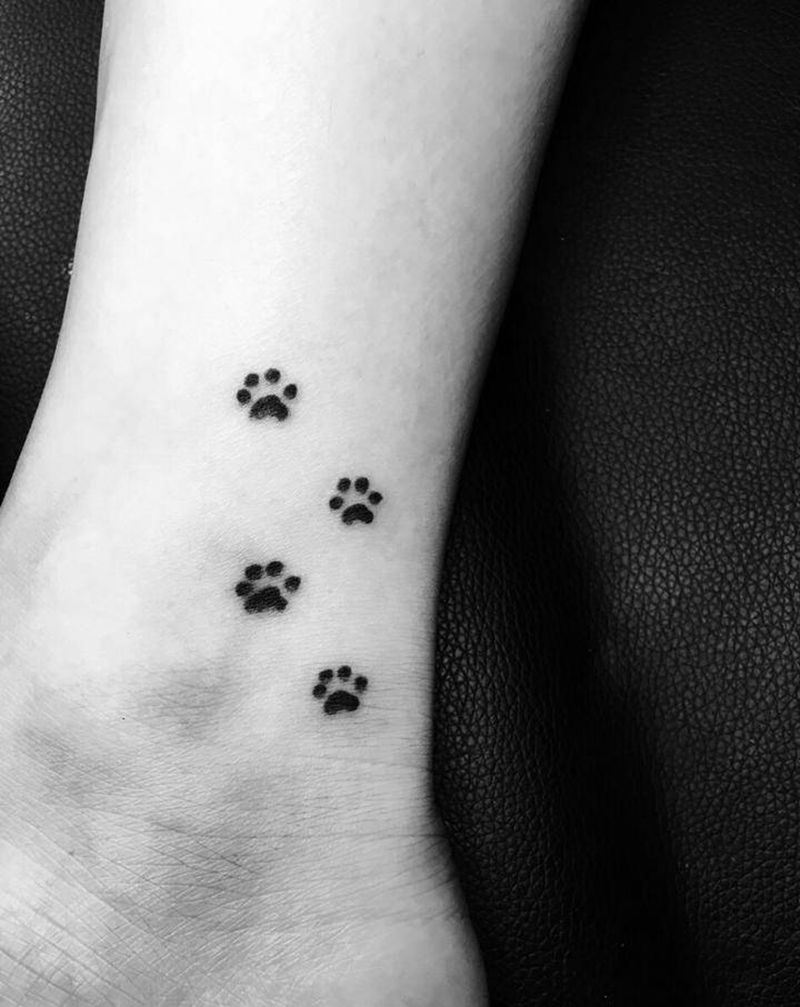 猫爪印狗爪纹身图片_Old SchoolNew School猫爪印狗爪纹身图案