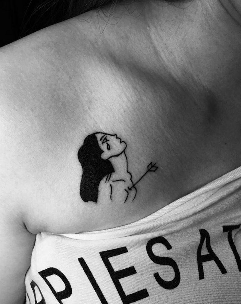 女孩纹身图片_腹部New SchoolOld School女孩纹身图案