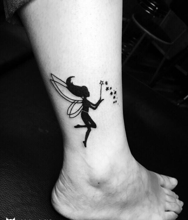 小仙女纹身图片_腿部New SchoolOld School小仙女纹身图案