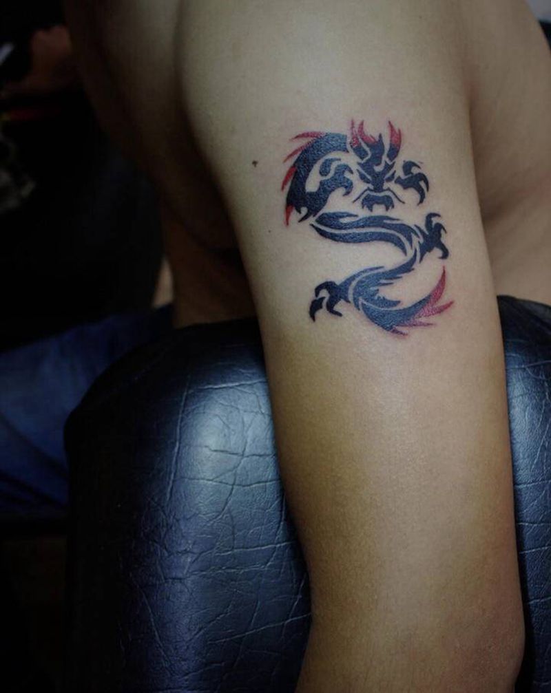 图腾龙纹身图片_手臂图腾图腾龙纹身图案
