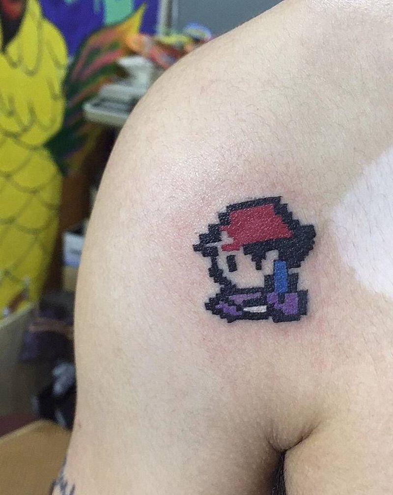 超级玛丽纹身图片_手臂New SchoolOld School超级玛丽纹身图案