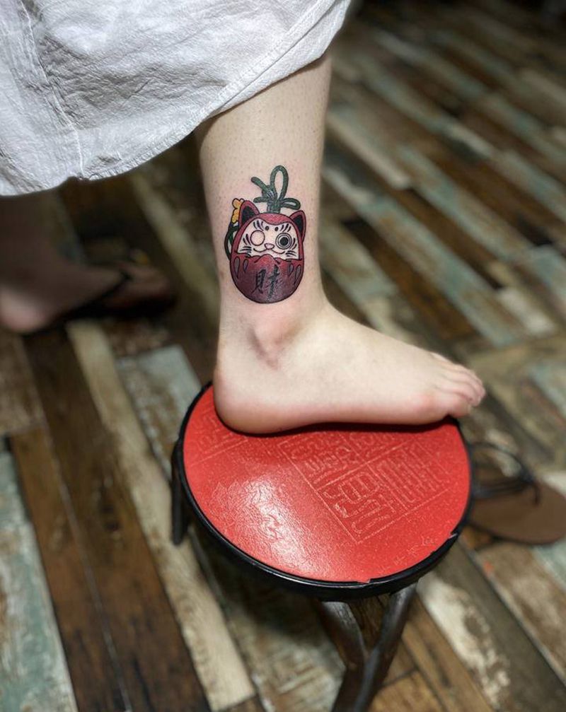 达摩蛋纹身图片_腿部New SchoolOld School达摩蛋纹身图案