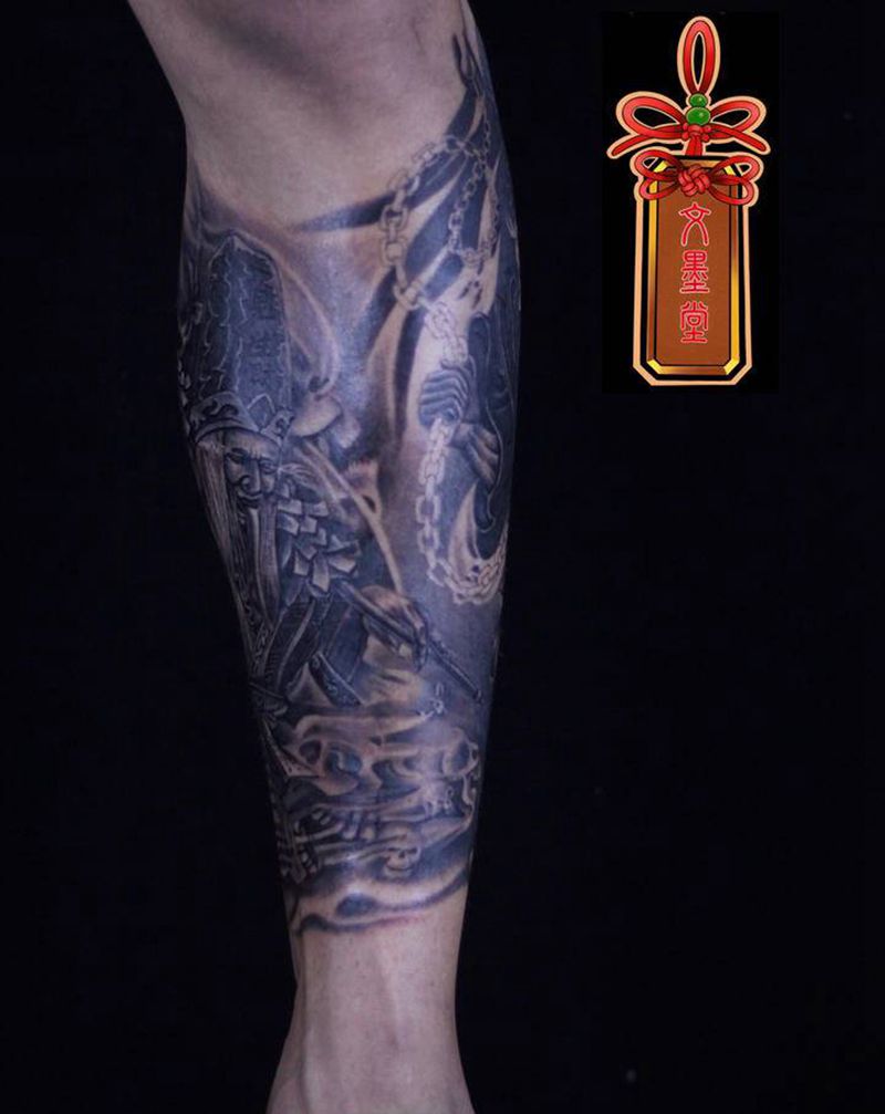 未完待续纹身图片_腿部纹身图案